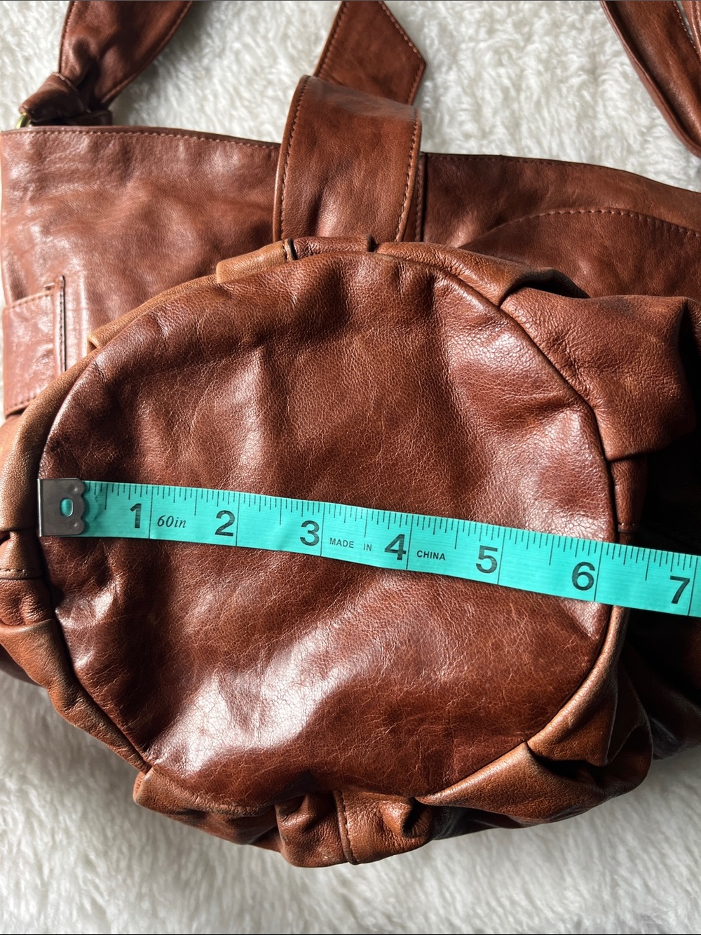Kooba Devin tie front chestnut leather hobo bucket bag EUC - Picture 16 of 17